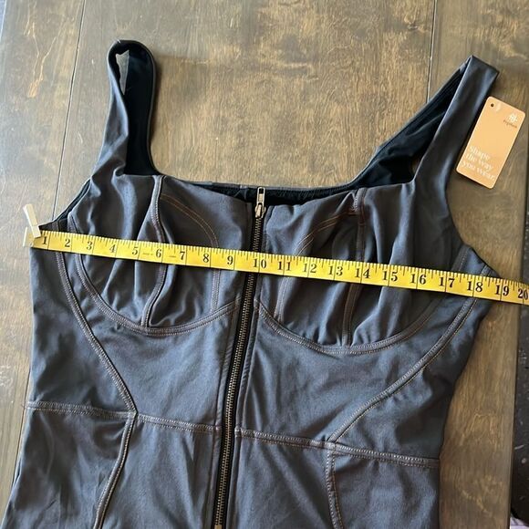 Popilush The Shapewear Jumpsuit Denim Square Neck Tank Top Flare - Picture 12 of 16